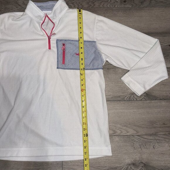 Southern Marsh Womens M Dune Grid Fleece Fieldtec White pink grid half zip - Picture 7 of 7